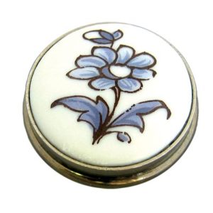 Blue Flower Porcelain Knob