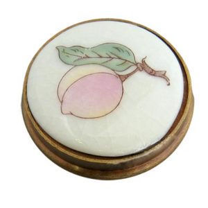 Peach Crackle Porcelain Knob